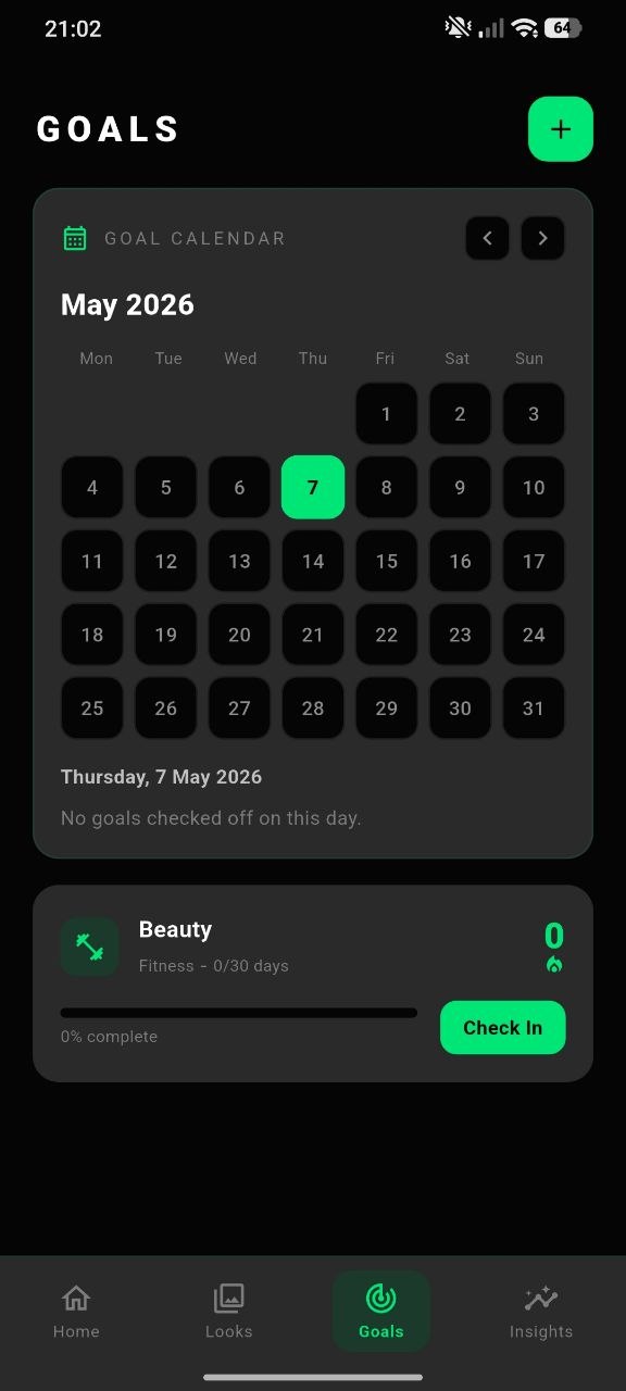 New goal screen